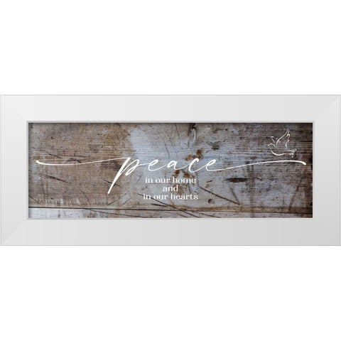 Peace Home White Modern Wood Framed Art Print by Hogan, Melody