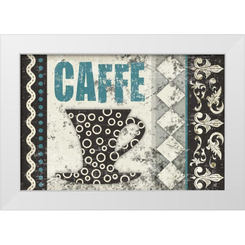 Caffe Fabuloso White Modern Wood Framed Art Print by Hogan, Melody