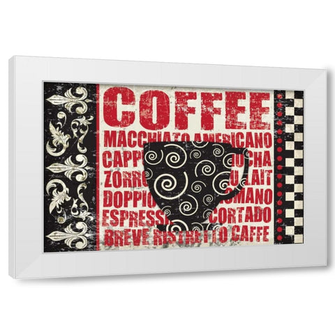 Caffeinated Expressions 1 White Modern Wood Framed Art Print by Hogan, Melody