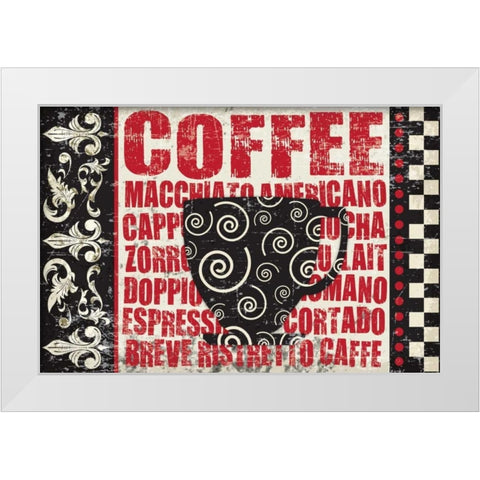 Caffeinated Expressions 1 White Modern Wood Framed Art Print by Hogan, Melody