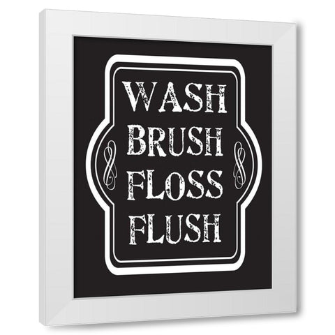 Bath Chalk 6 White Modern Wood Framed Art Print by Hogan, Melody