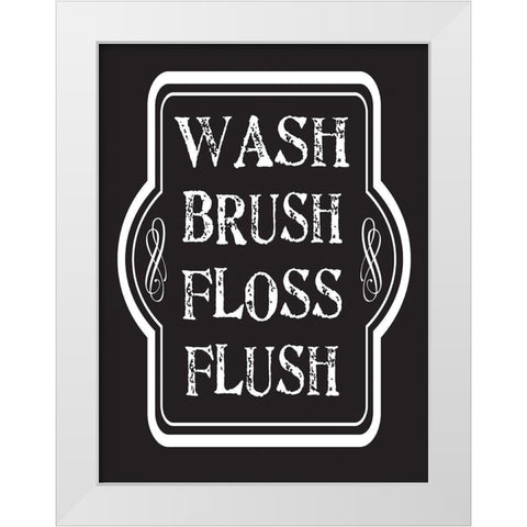 Bath Chalk 6 White Modern Wood Framed Art Print by Hogan, Melody