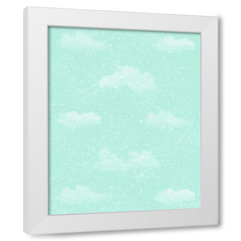 Unique Sparkle Clouds White Modern Wood Framed Art Print by Hogan, Melody