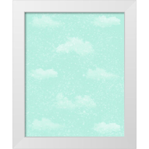 Unique Sparkle Clouds White Modern Wood Framed Art Print by Hogan, Melody