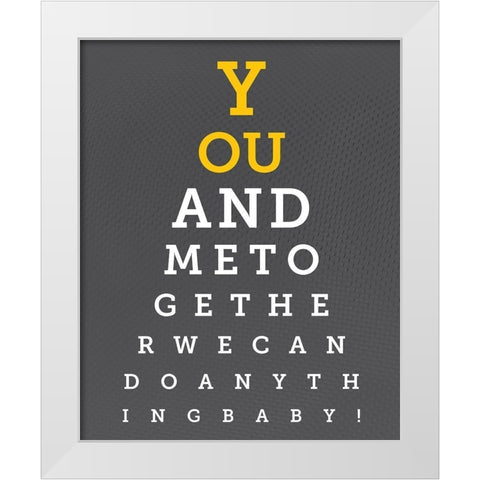 Colorful Eye Chart 6 White Modern Wood Framed Art Print by Hogan, Melody