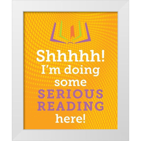 Serious Reading 3 White Modern Wood Framed Art Print by Hogan, Melody