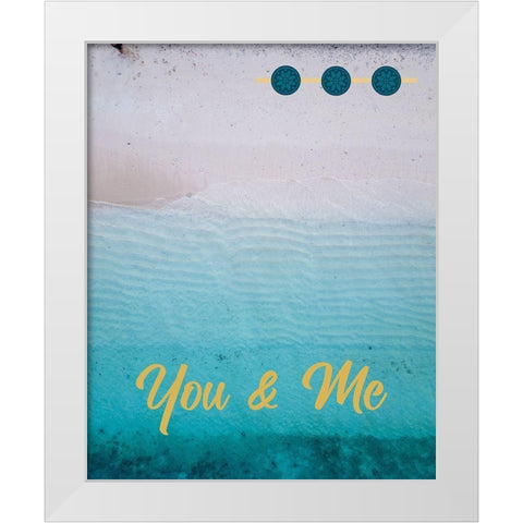 By the Sea Saffron Teal 1 White Modern Wood Framed Art Print by Hogan, Melody