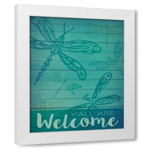 Welcome Summer Flag 1 White Modern Wood Framed Art Print by Hogan, Melody