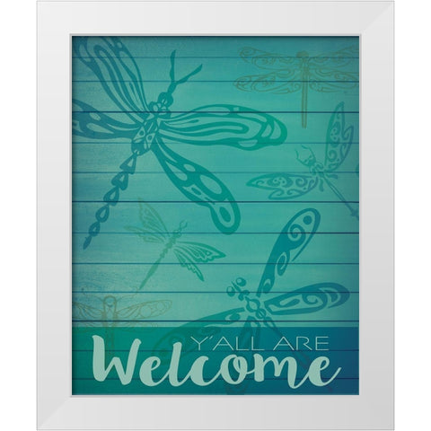 Welcome Summer Flag 1 White Modern Wood Framed Art Print by Hogan, Melody