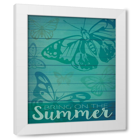 Welcome Summer Flag 2 White Modern Wood Framed Art Print by Hogan, Melody