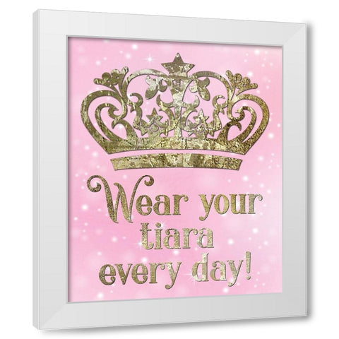 Princess Sparkle 3 White Modern Wood Framed Art Print by Hogan, Melody