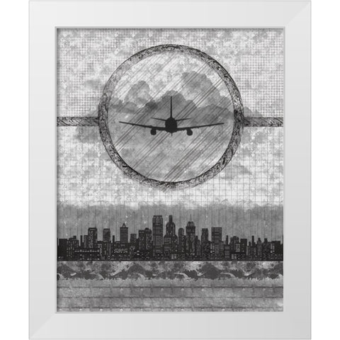 Skyline Airline 1 White Modern Wood Framed Art Print by Hogan, Melody
