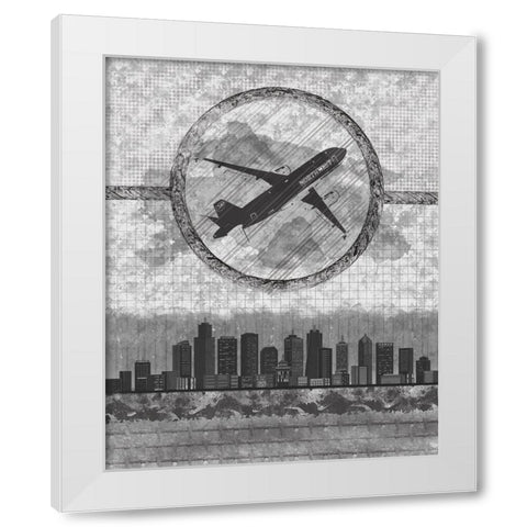 Skyline Airline 2 White Modern Wood Framed Art Print by Hogan, Melody