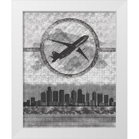 Skyline Airline 2 White Modern Wood Framed Art Print by Hogan, Melody