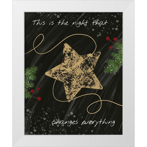 Christmas Night White Modern Wood Framed Art Print by Hogan, Melody