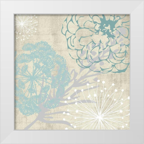 Transitional Floral Soft 3 White Modern Wood Framed Art Print by Hogan, Melody