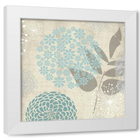 Transitional Floral Soft 5 White Modern Wood Framed Art Print by Hogan, Melody