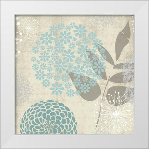 Transitional Floral Soft 5 White Modern Wood Framed Art Print by Hogan, Melody