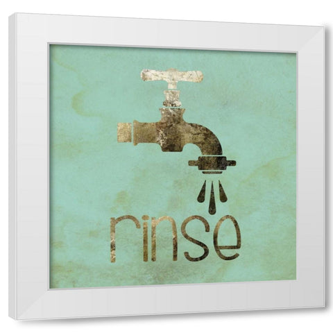 Mint Glitz Bath 2 White Modern Wood Framed Art Print by Hogan, Melody