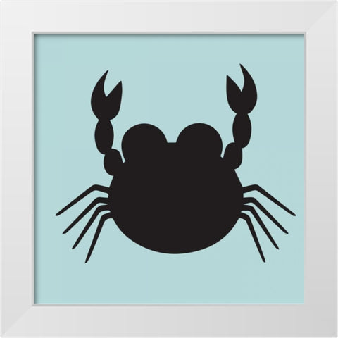 Crab Cutout White Modern Wood Framed Art Print by Hogan, Melody