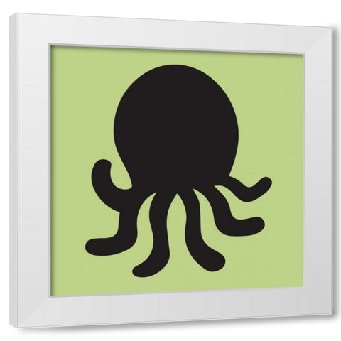Octopus Cutout White Modern Wood Framed Art Print by Hogan, Melody