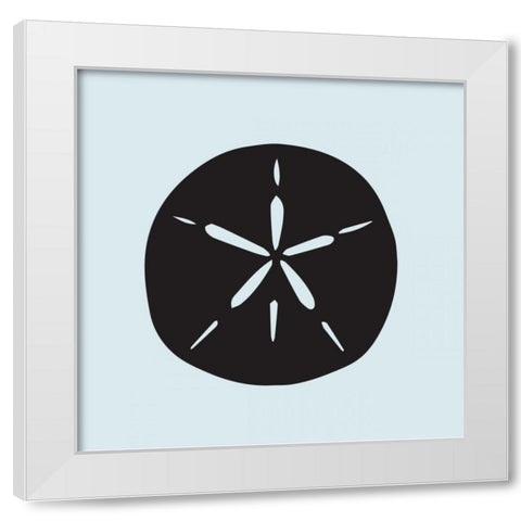 Sand Dollar Cutout White Modern Wood Framed Art Print by Hogan, Melody