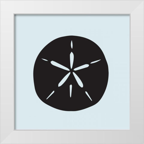 Sand Dollar Cutout White Modern Wood Framed Art Print by Hogan, Melody