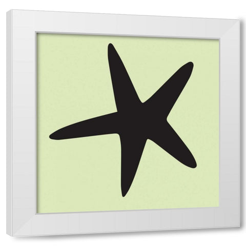 Starfish Cutout White Modern Wood Framed Art Print by Hogan, Melody