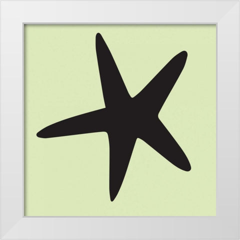 Starfish Cutout White Modern Wood Framed Art Print by Hogan, Melody
