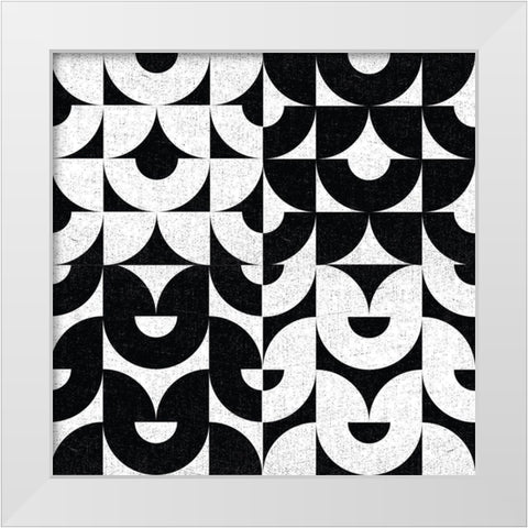 Oversized Abstract BW Combo White Modern Wood Framed Art Print by Hogan, Melody
