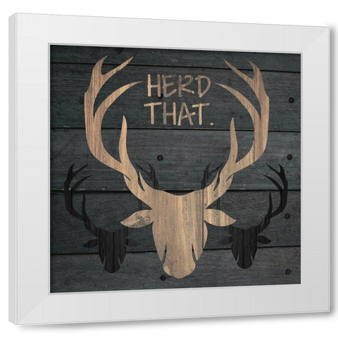 Deer Wood 02 White Modern Wood Framed Art Print by Hogan, Melody