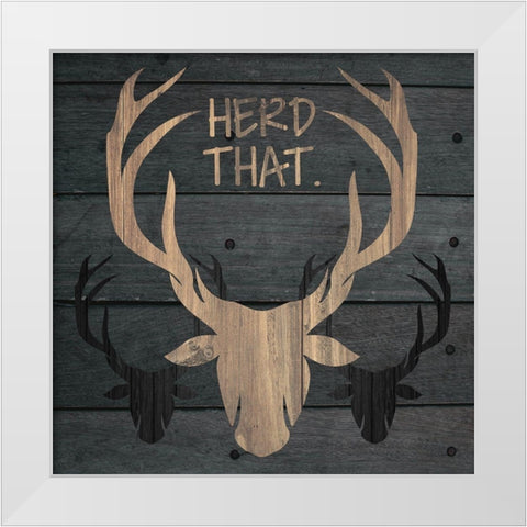 Deer Wood 02 White Modern Wood Framed Art Print by Hogan, Melody