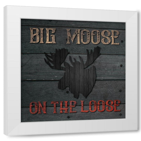 Hunting Bear+Moose 02 White Modern Wood Framed Art Print by Hogan, Melody
