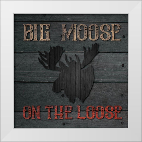 Hunting Bear+Moose 02 White Modern Wood Framed Art Print by Hogan, Melody
