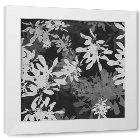 Foliage Dark 2 White Modern Wood Framed Art Print by Hogan, Melody