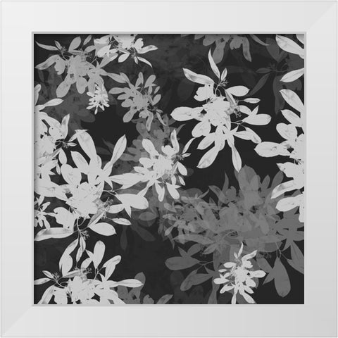 Foliage Dark 2 White Modern Wood Framed Art Print by Hogan, Melody