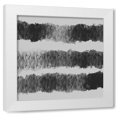 Graphite Stripes Dark White Modern Wood Framed Art Print by Hogan, Melody
