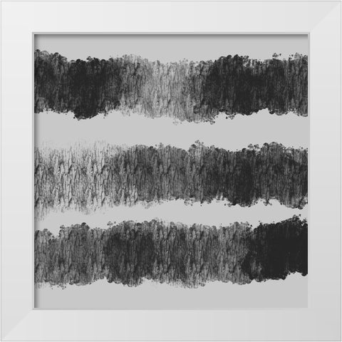 Graphite Stripes Dark White Modern Wood Framed Art Print by Hogan, Melody