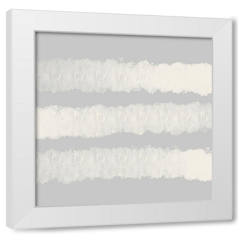 Graphite Stripes Light White Modern Wood Framed Art Print by Hogan, Melody