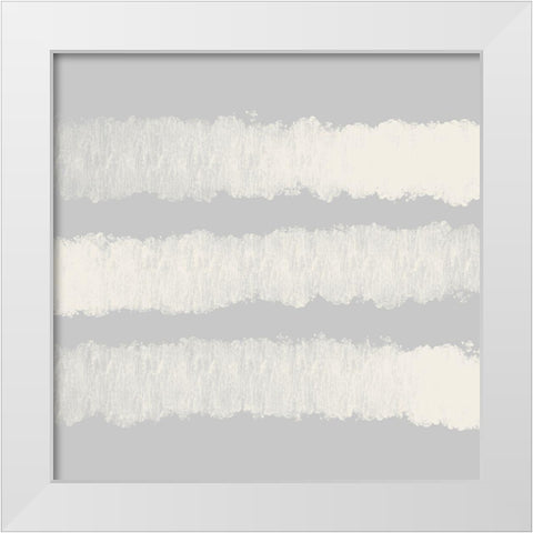 Graphite Stripes Light White Modern Wood Framed Art Print by Hogan, Melody