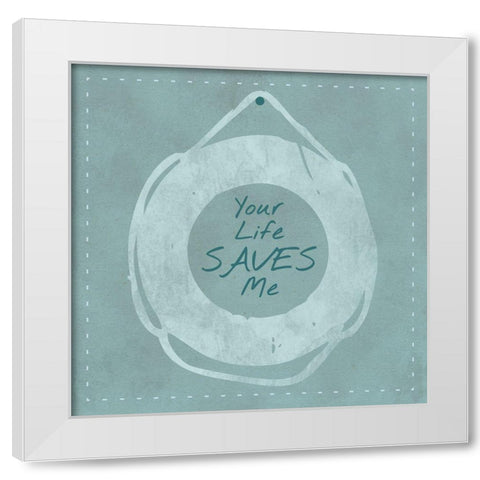 Lifesaver White Modern Wood Framed Art Print by Hogan, Melody