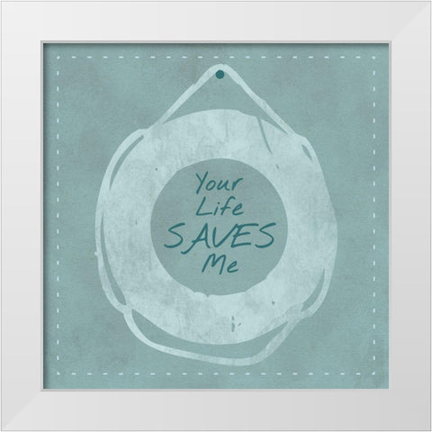 Lifesaver White Modern Wood Framed Art Print by Hogan, Melody