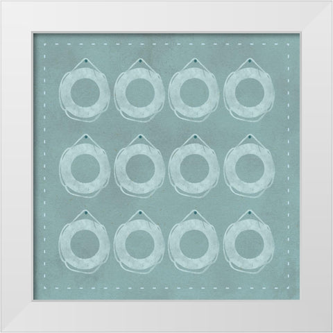 Lifesaver Dozen White Modern Wood Framed Art Print by Hogan, Melody