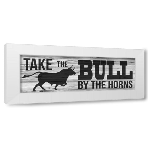 Bull Horns White Modern Wood Framed Art Print by Prime, Marcus