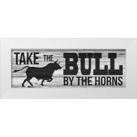 Bull Horns White Modern Wood Framed Art Print by Prime, Marcus