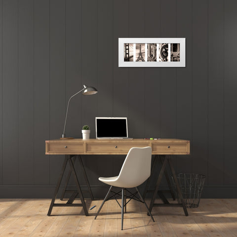 Laugh Collage 1 White Modern Wood Framed Art Print by Prime, Marcus