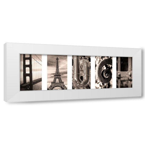 Laugh Collage 1 White Modern Wood Framed Art Print by Prime, Marcus