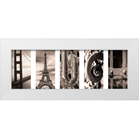 Laugh Collage 1 White Modern Wood Framed Art Print by Prime, Marcus