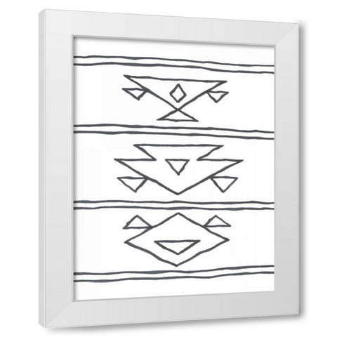 Angular Tapestry 3 White Modern Wood Framed Art Print by Prime, Marcus