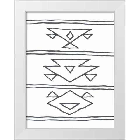 Angular Tapestry 3 White Modern Wood Framed Art Print by Prime, Marcus